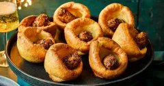 Honey Mustard Cocktail Sausages in Mini Yorkshire Puddings