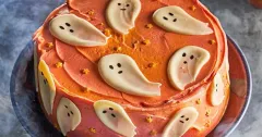 Spiced Pumpkin Halloween Cake with Chocolate Ghosts