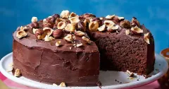 Easy Chocolate Hazelnut Cake with Yogurt Ganache