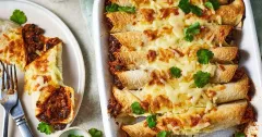 Easy Cheesy Beef and Black Bean Enchiladas