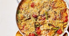 Green Bean and Cherry Tomato Gratin Traybake