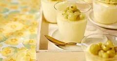 Elderflower Posset with Poached Gooseberries