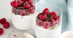 Raspberry Kefir Overnight Oats with Dark Chocolate