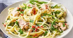 Spicy Tuna and Caper Spaghetti with Rocket