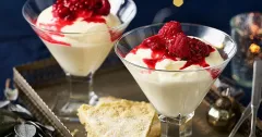 Lemon & Raspberry Mousse with Ginger Pistachio Shortbread