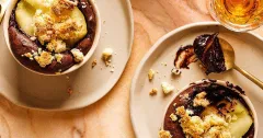 Chocolate, Pear, and Amaretti Individual Puddings