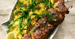 Tandoori Chicken King Kebab with Green Bean Biryani
