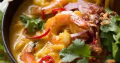 Easy Thai Coconut Prawn Soup with Egg Noodles