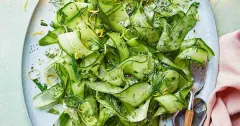 Warm Herby Cucumber Ribbons with Lemon