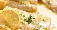 One-Pan Baked Fish with Lemon Cream Sauce