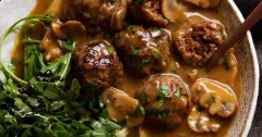 Salisbury Steak Meatballs with Rich Mushroom Gravy