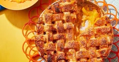 Homemade Lattice Peach Pie with Fresh Ginger