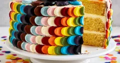 Rainbow Petal Layer Cake with Swiss Meringue Buttercream