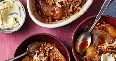 Caramelized Pear and Spiced Rum Coconut Crumble