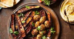 Iraqi Lamb Kofta Kebabs with Harissa Aubergines