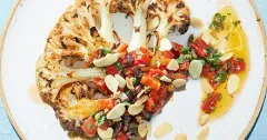 Smoked Paprika Roasted Cauliflower Steaks with Olive Salsa