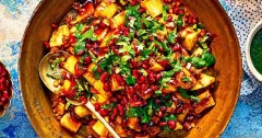 Crispy Indian Aloo Chaat with Tamarind and Pomegranate