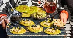 Spooky Green Spinach Halloween Pancakes
