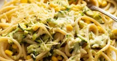 Creamy Zucchini and Corn Pasta
