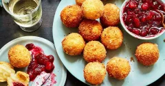 Triple-Cheese Croquettes with Tangy Cranberry Sauce