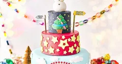 Magical Three-Tier Christmas Showstopper Cake