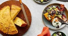 Chipotle Honey Cornbread with Black Bean Salsa