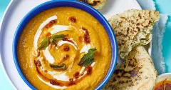 Bulgur & Vegetable Soup with Potato Flatbreads