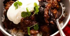 South Indian Roasted Eggplant Curry (Brinjal Curry)