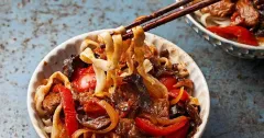 Laghman: Traditional Hand-Pulled Noodles with Lamb Stew