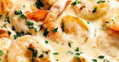 Creamy Garlic Prawns (Shrimp)