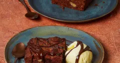 Rich Chocolate Tahini Traybake with Walnuts