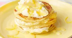 Lemon Drizzle Pancakes with Whipped Lemon Curd Cream