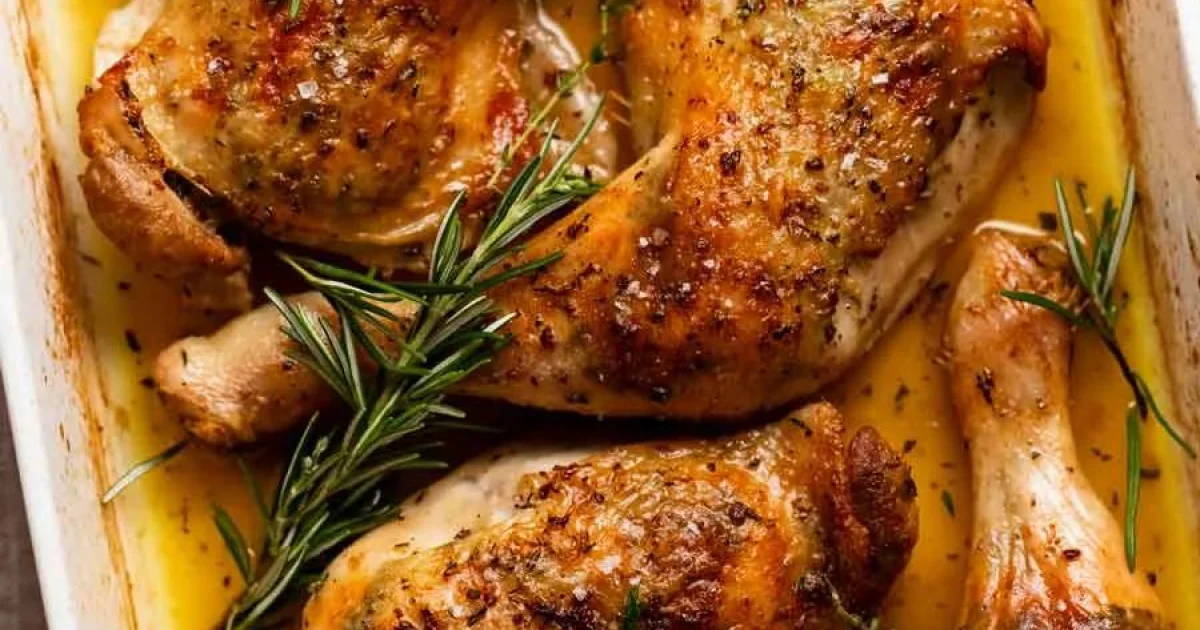 Garlic Herb Butter Roasted Chicken Leg Quarters