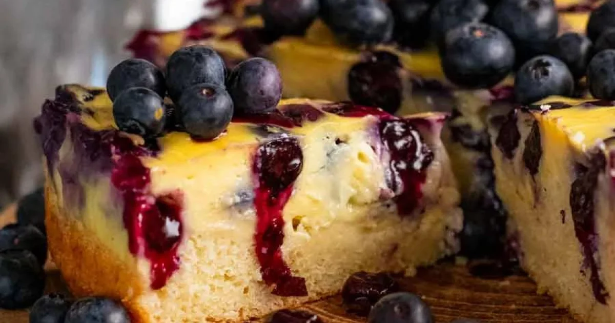 Creamy Blueberry Custard Cake