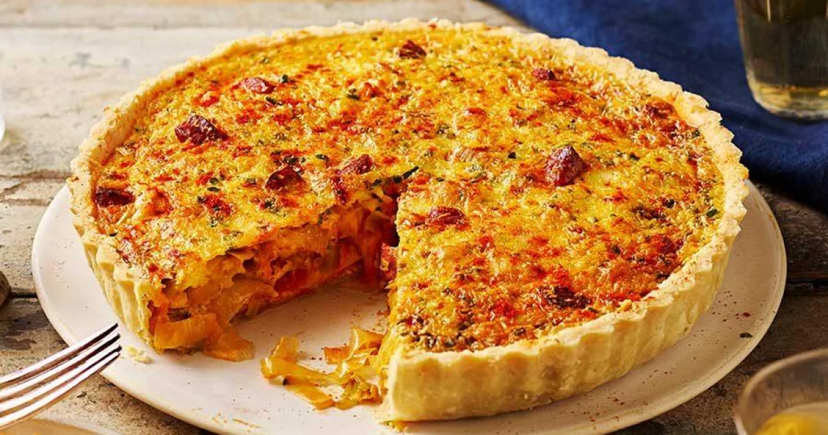 Savory Leek, Manchego, and Chorizo Tart
