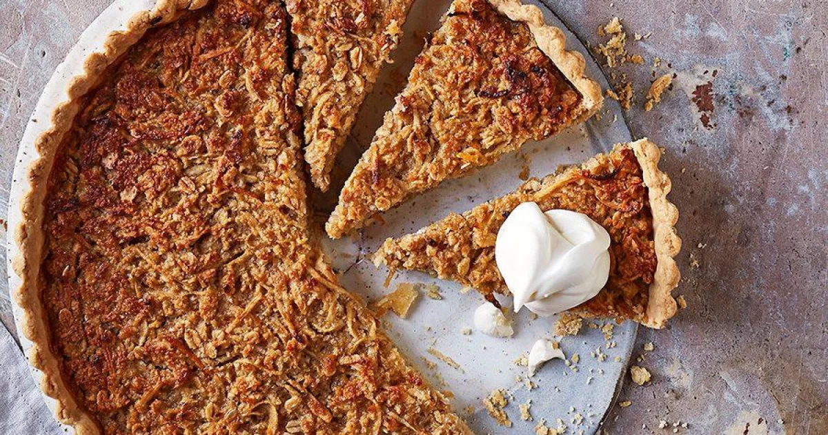 Apple and Porter Treacle Tart with Oatmeal Crust