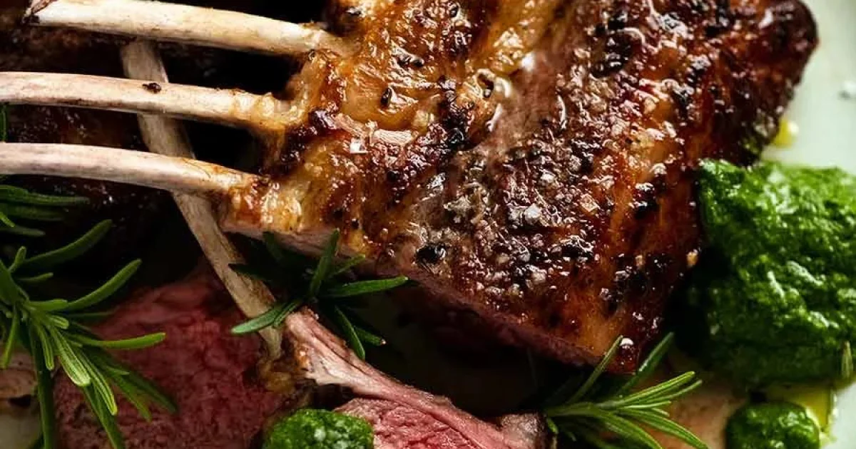 Oven-Roasted Rack of Lamb with Rosemary Garlic Marinade