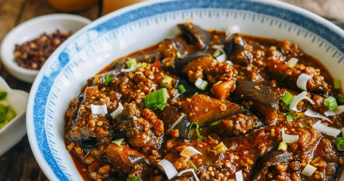 Authentic Sichuan Mapo Eggplant with Ground Pork