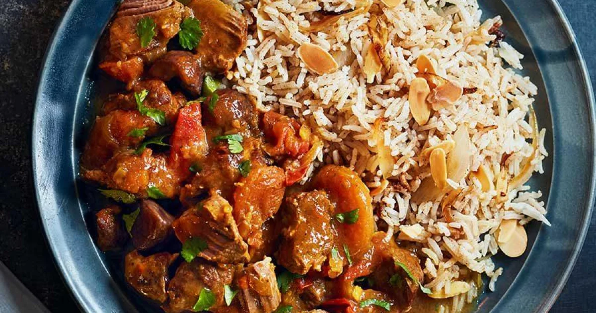 Azerbaijani Lamb Stew with Apricots and Chestnuts