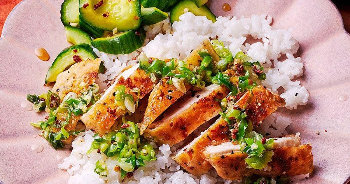 Crispy Chicken Rice Bowl with Ginger-Scallion Oil