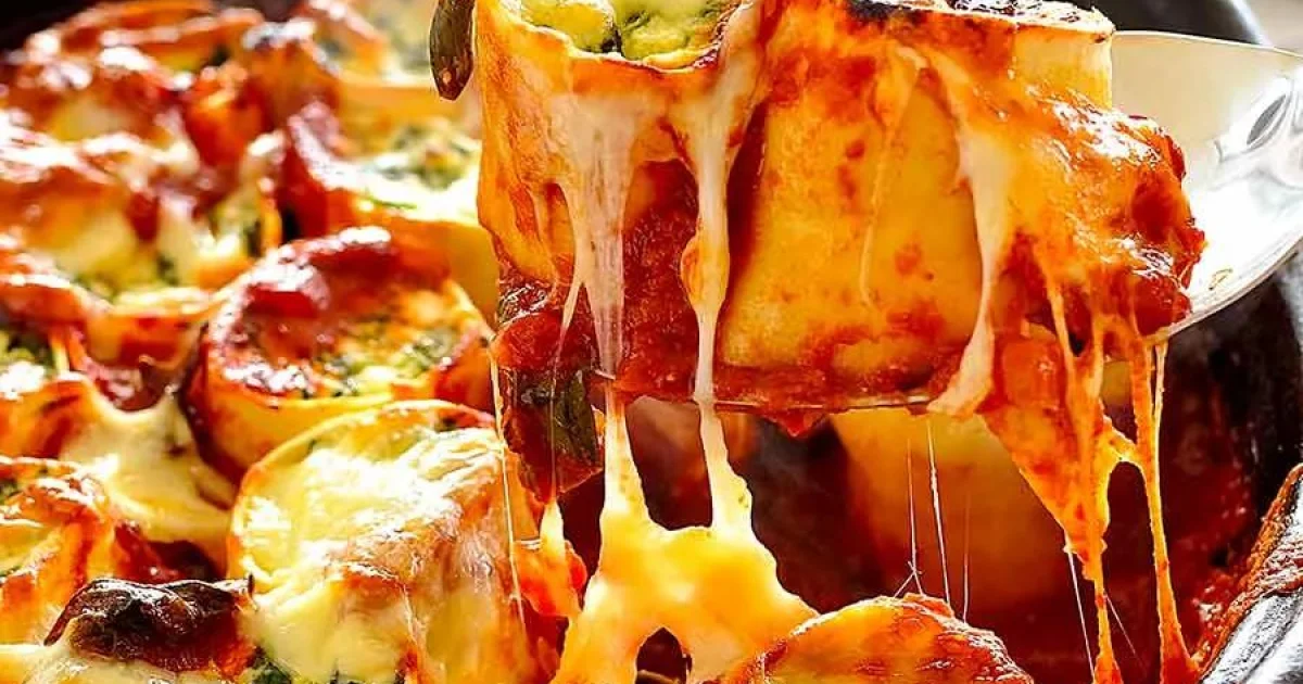 Baked Spinach and Ricotta Rotolo