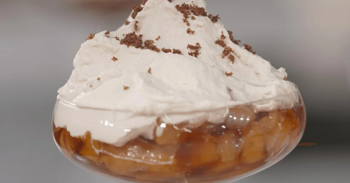 Rum-Poached Caramel Pineapple with Coconut Cream