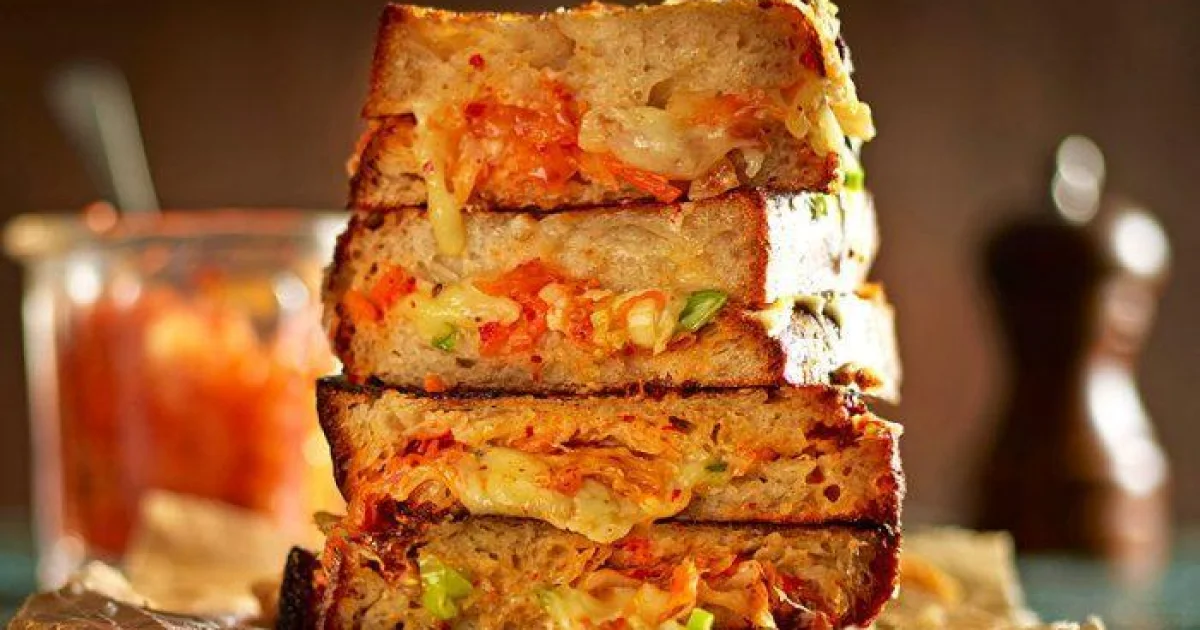 Kimchi and Double Cheese Sourdough Toasties