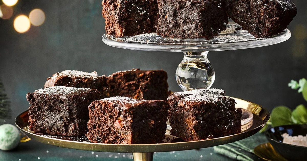 Fudgy Vegan Christmas Pudding Brownies