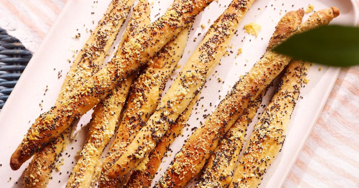 Cheesy Grana Padano Grissini with Poppy Seeds