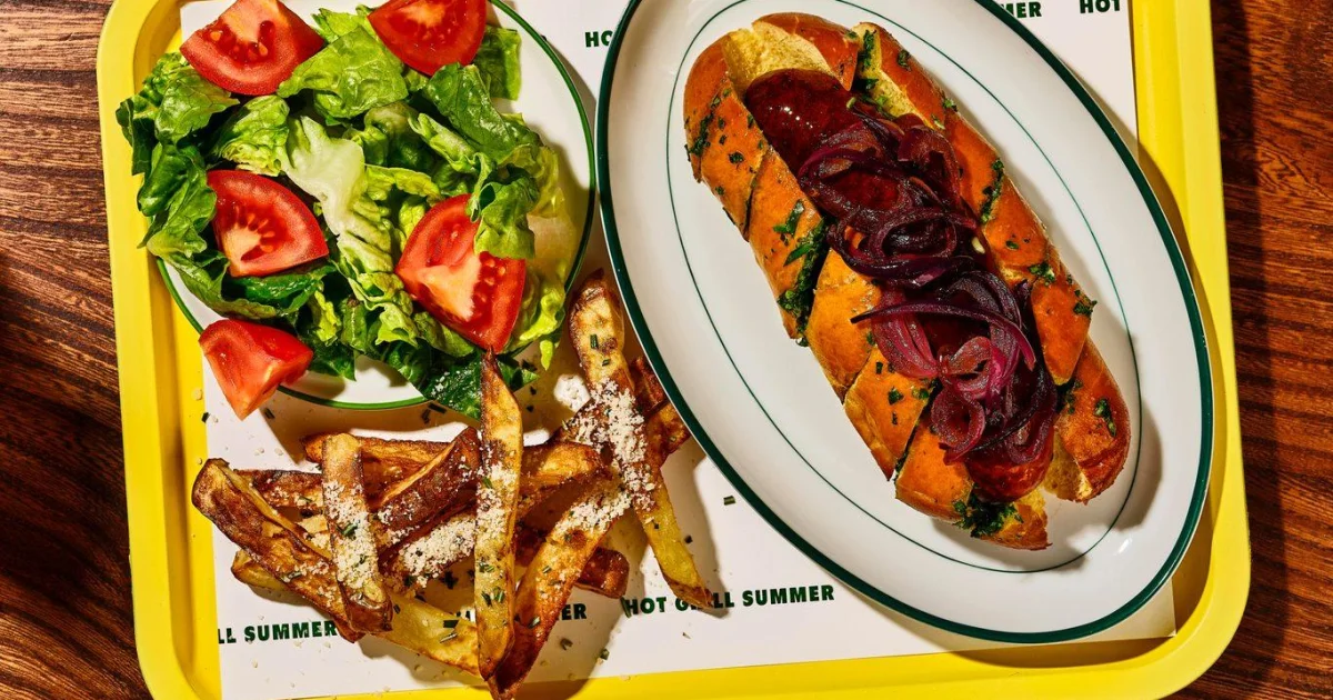 Garlic Bread Hot Dogs with Cheesy Truffle Rosemary Fries